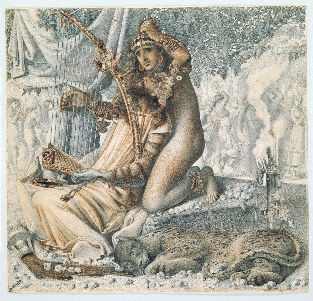 "Babylon on ollut kultainen malja", 1859 tekijältä Simeon Solomon