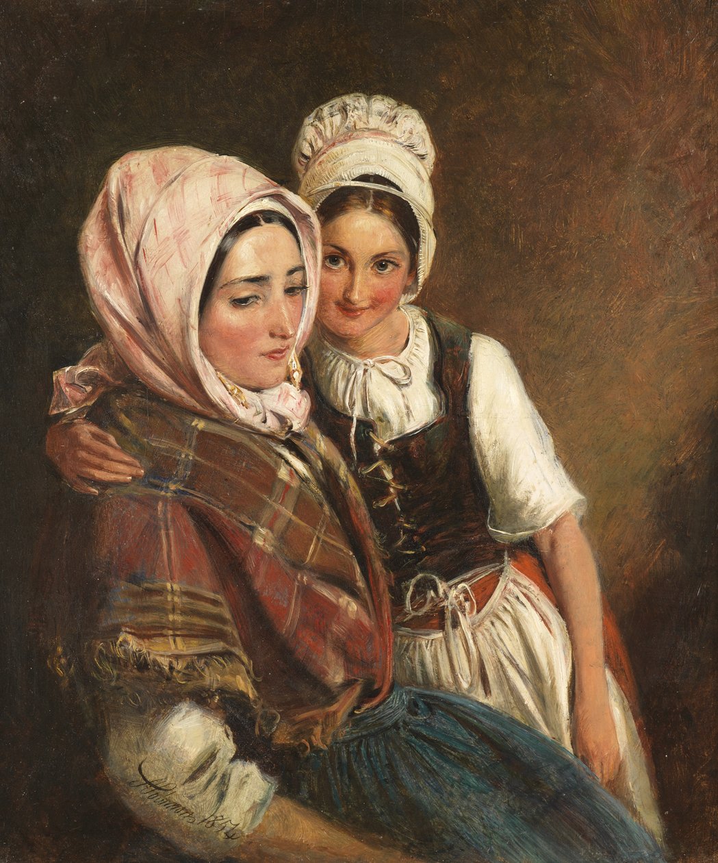 Äiti ja tytär, 1854 tekijältä Simeon Solomon