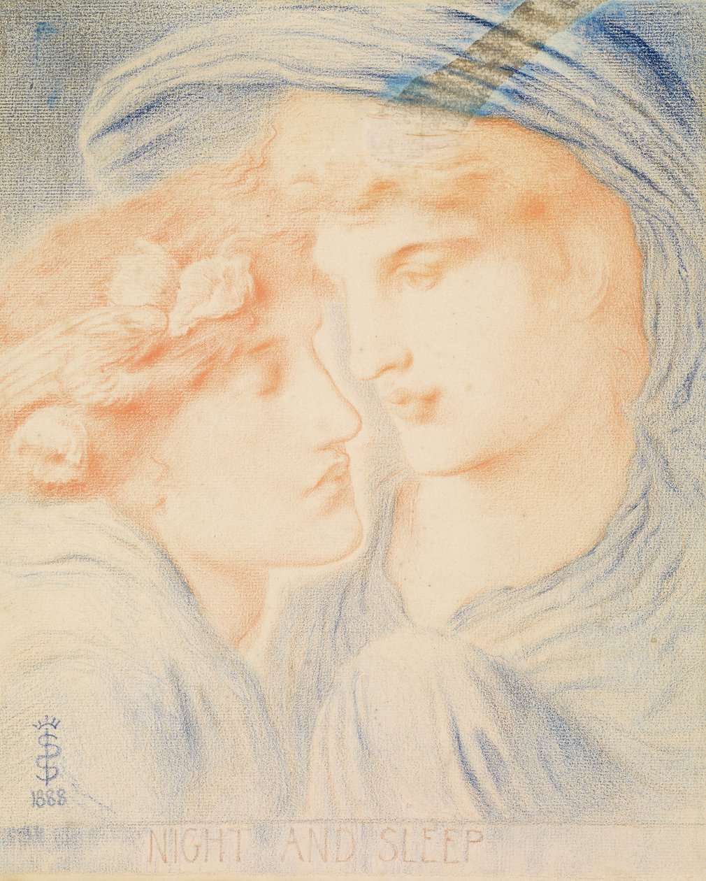 Yö ja uni, 1888 tekijältä Simeon Solomon