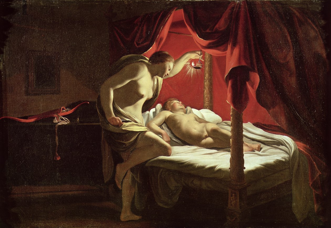 Psyche ja Cupid, n. 1627 tekijältä Simon Vouet