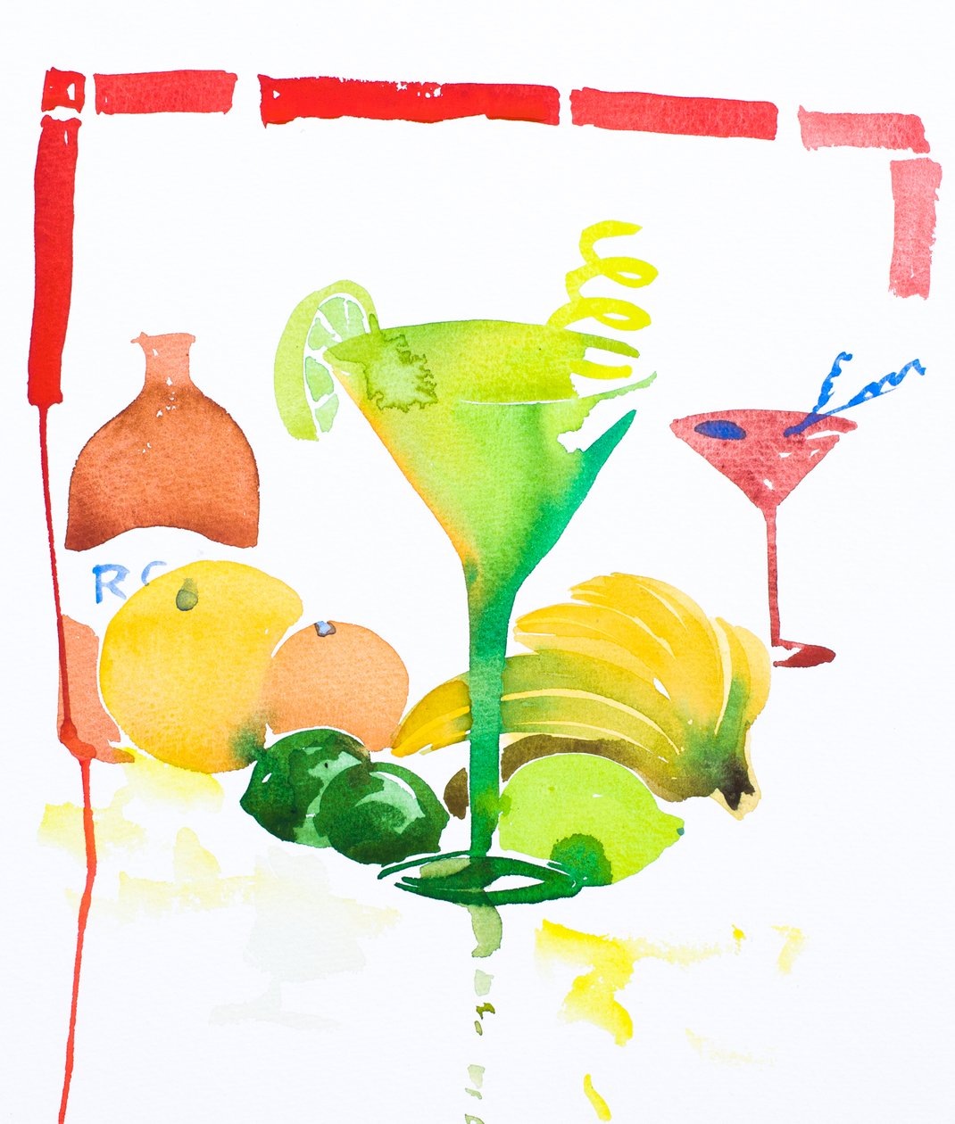 Daiquiri, 2016 (akvarelli) tekijältä Simon Fletcher
