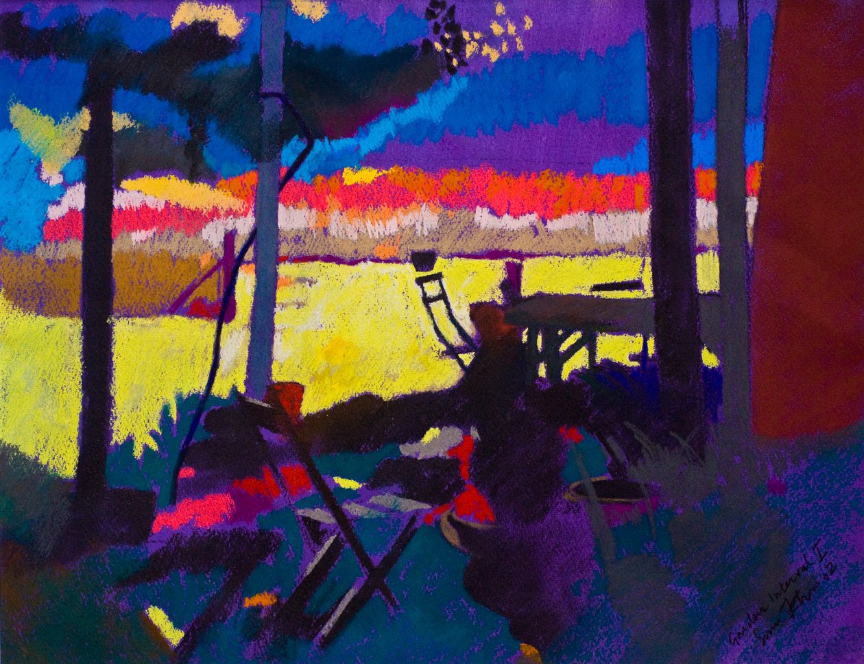 Puutarha Interval 1 (pastelli paperille) tekijältä Simon Fletcher