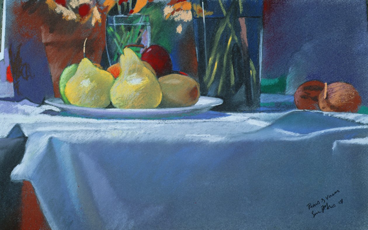 Päärynät ja maljakot, 2004 (pastelli) tekijältä Simon Fletcher