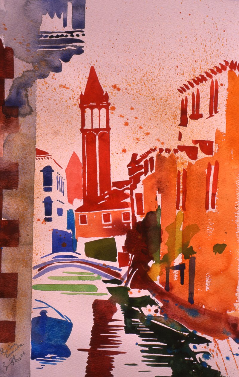 Rio San Barnaba, 2006 (akvarelli paperille) tekijältä Simon Fletcher