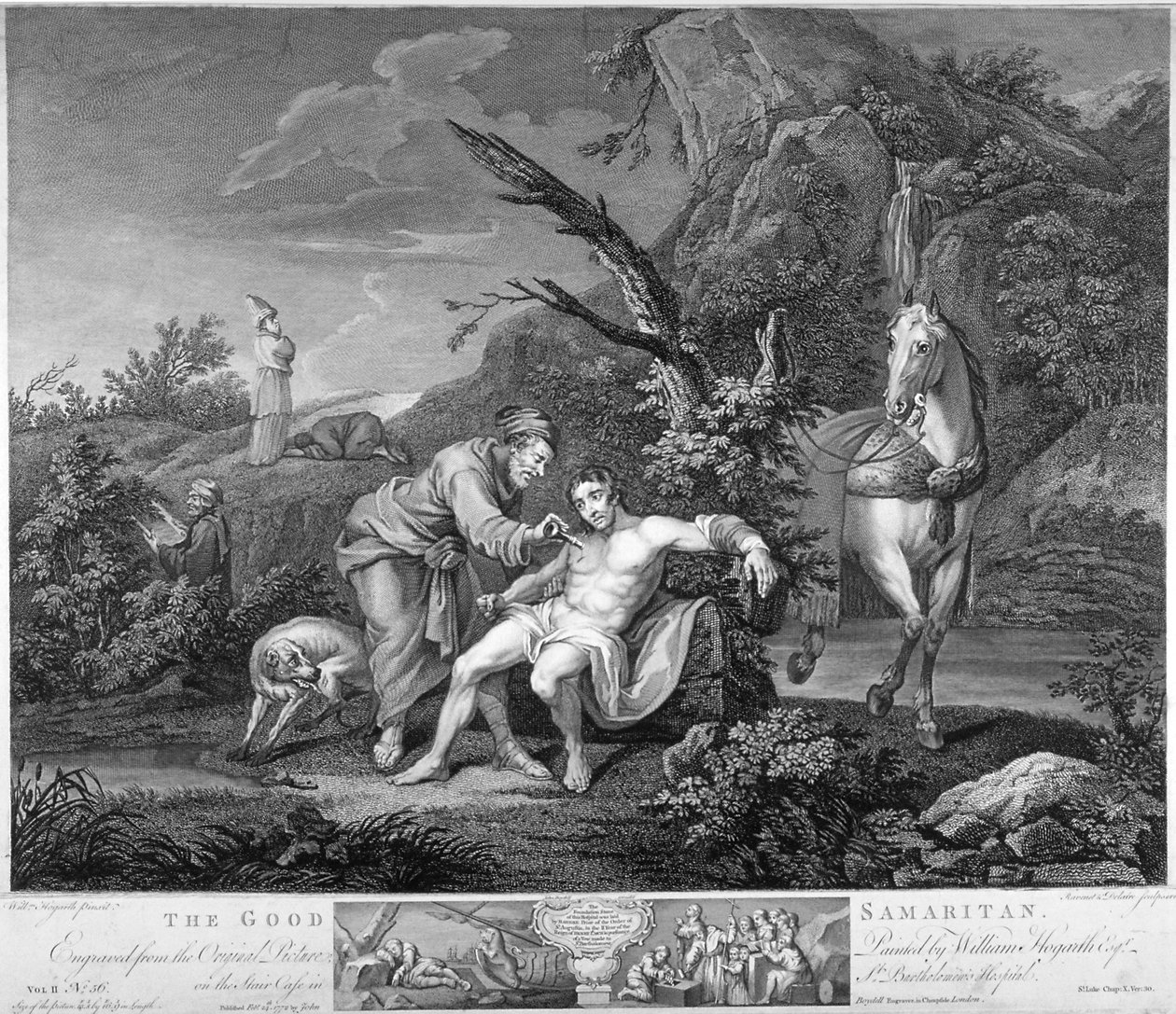Laupias samarialainen, 1772 tekijältä Simon Francois Ravenet