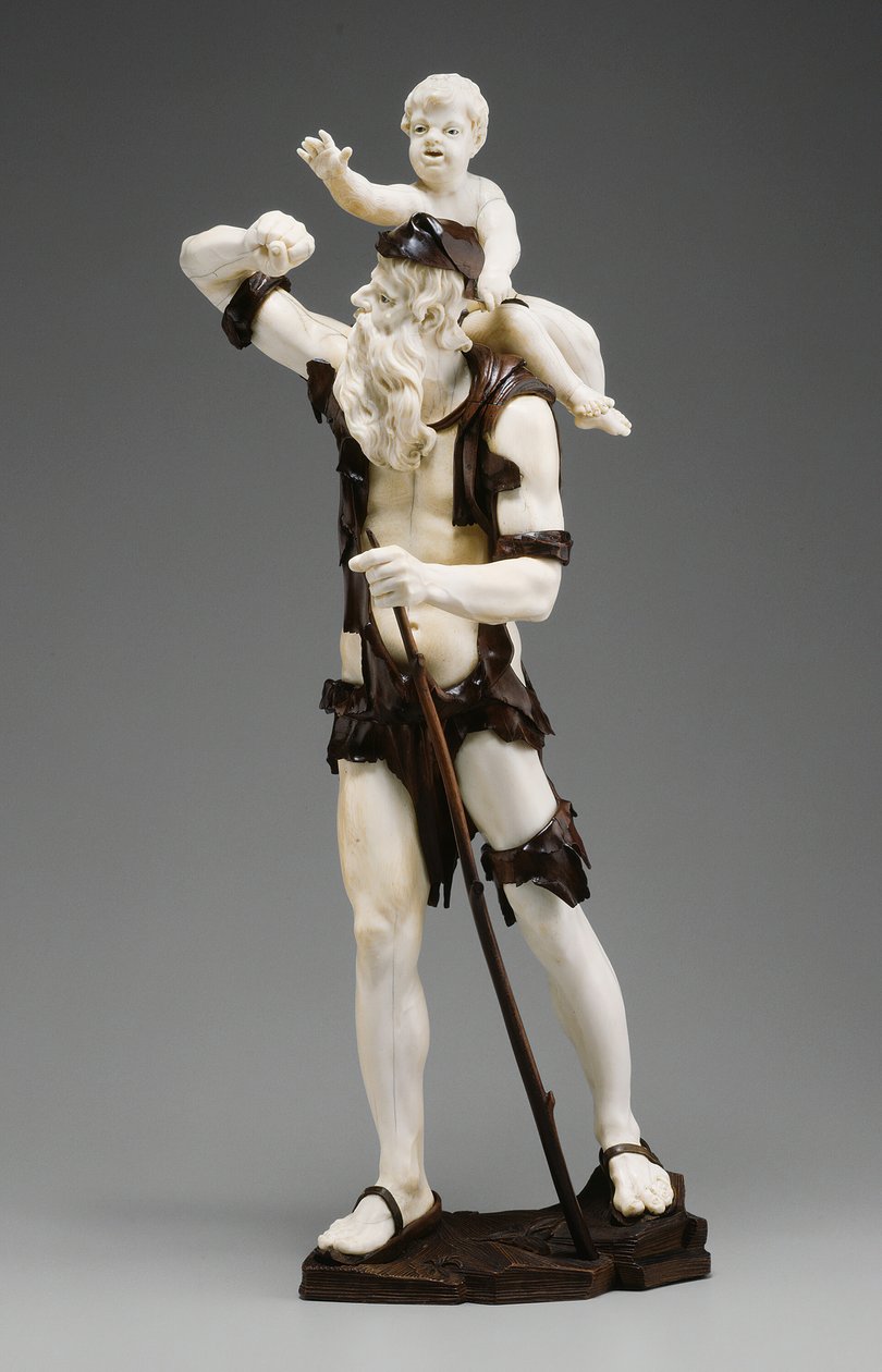 Vanha kerjäläinen kantava lasta, 173550. tekijältä Simon Troger