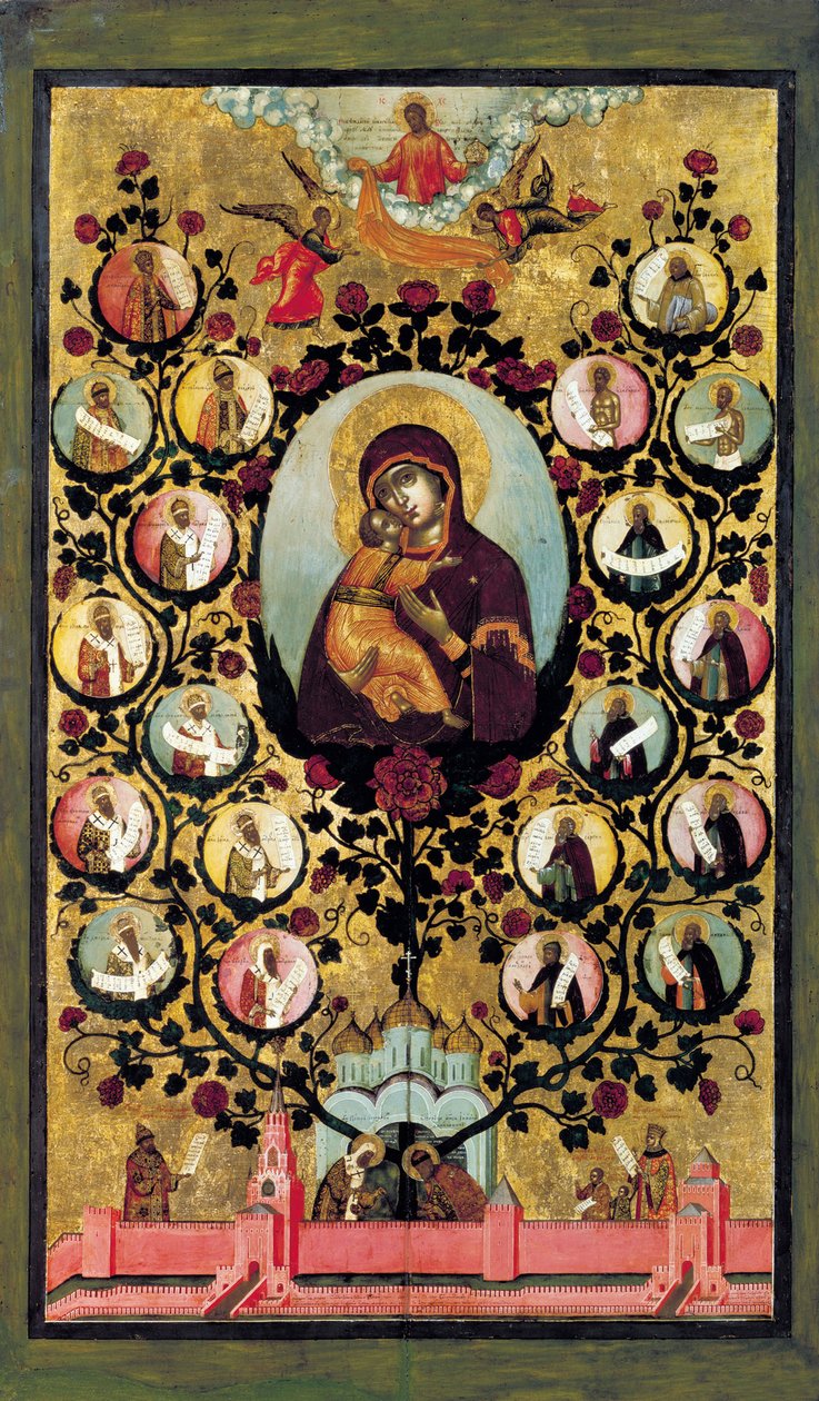 Vladimirin neitsyen apoteoosi, 1668. tekijältä Simon Ushakov
