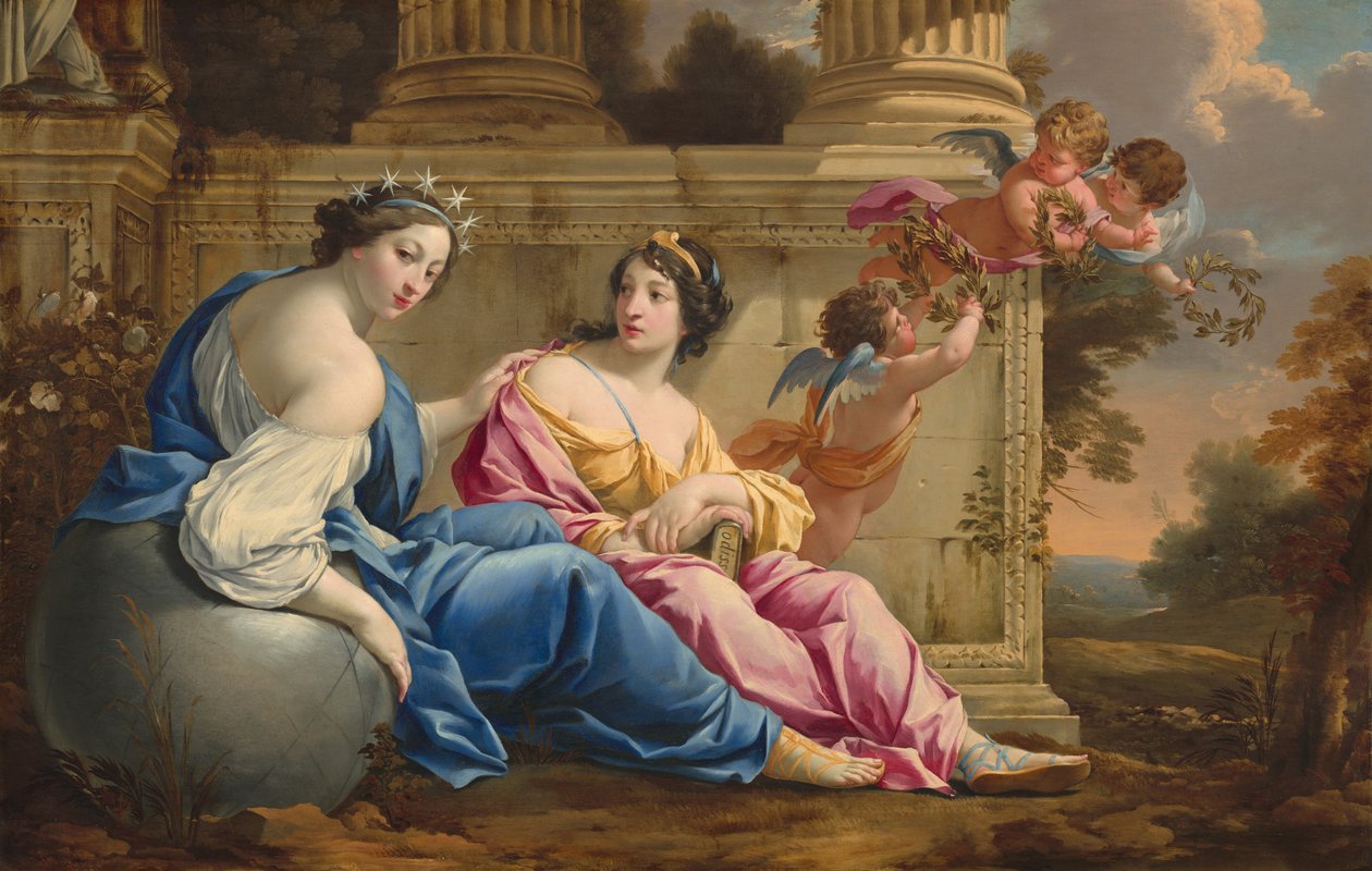 Les Muses Urània i Cal·liop, c. 1634 finès tekijältä Simon Vouet