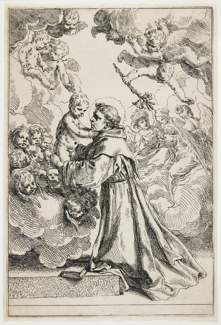 Pyhä Antonius Padovalainen, 1630-luvun loppu tekijältä Simone Cantarini