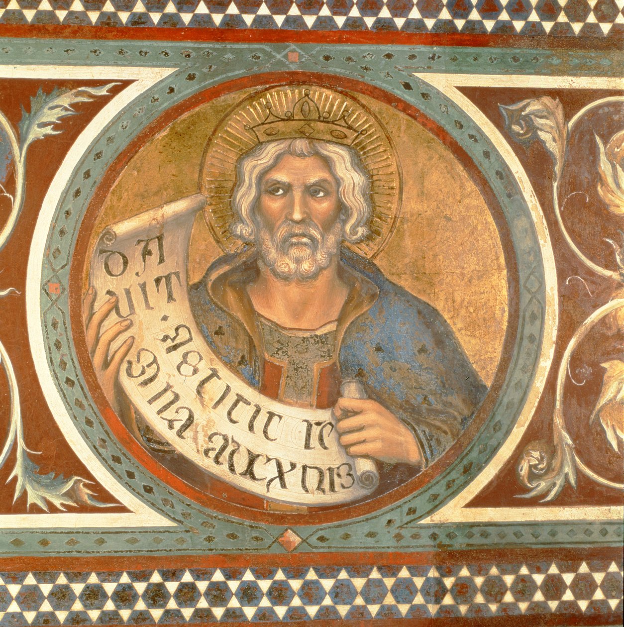 Maesta: David, yksityiskohta kehyksestä tekijältä Simone Martini