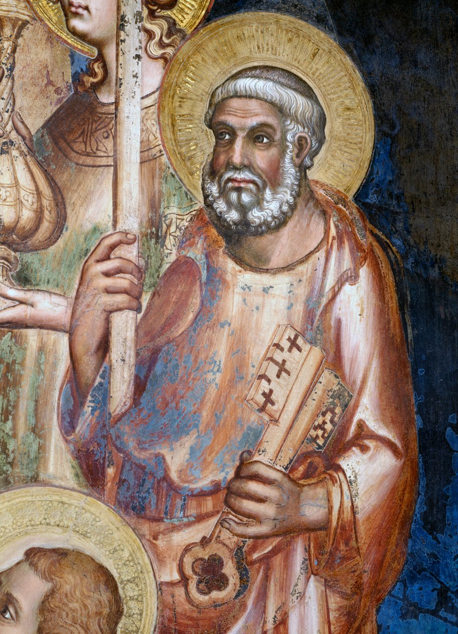 Maesta, yksityiskohta Pietari, fresko vuodelta 1315. tekijältä Simone Martini