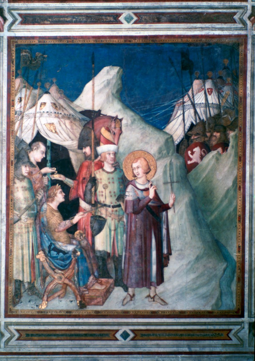 Pyhä Martin luopui aseistaan, 1312-1317. tekijältä Simone Martini