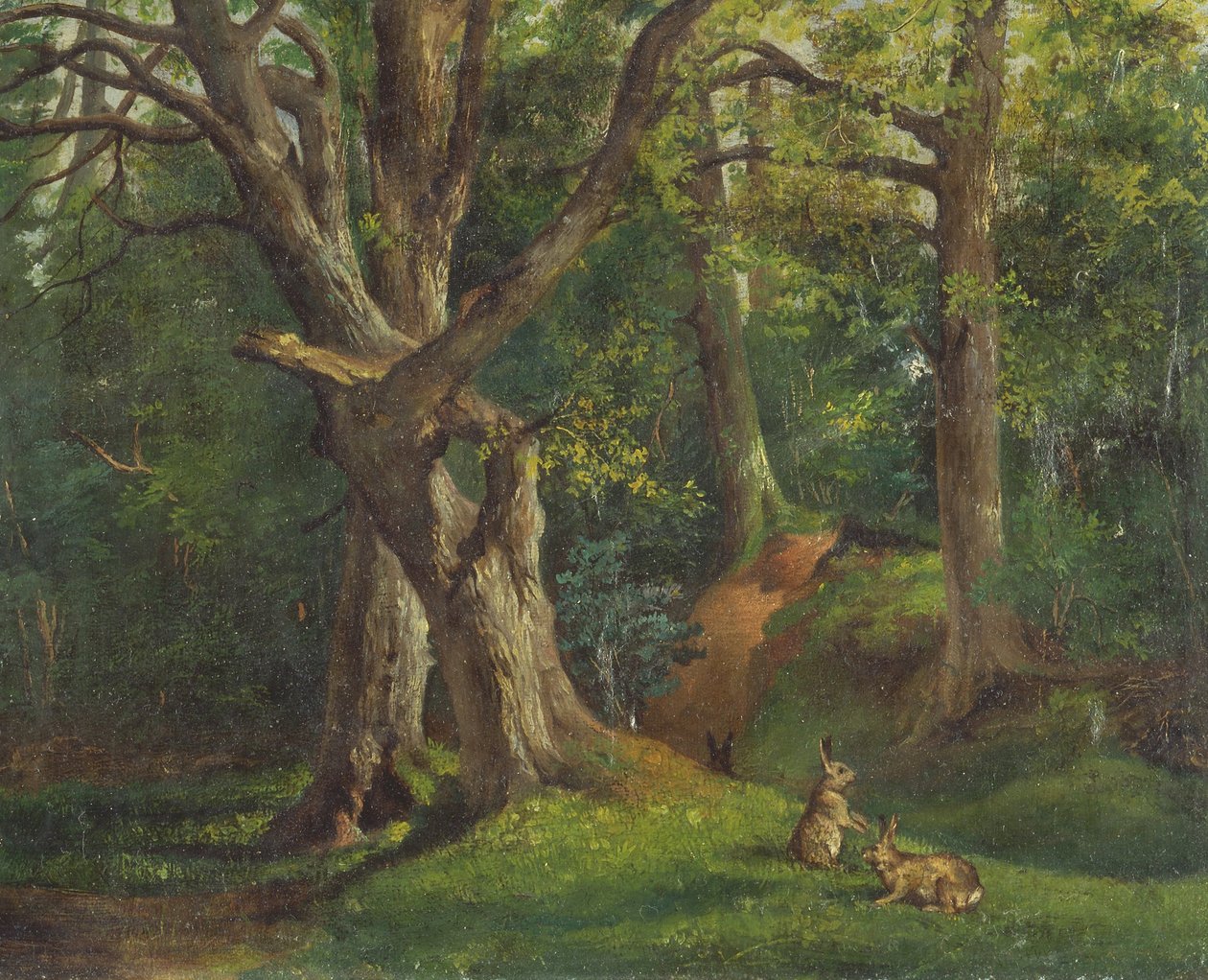 Metsän kohtaus kaneilla tekijältä Hubert von Herkomer