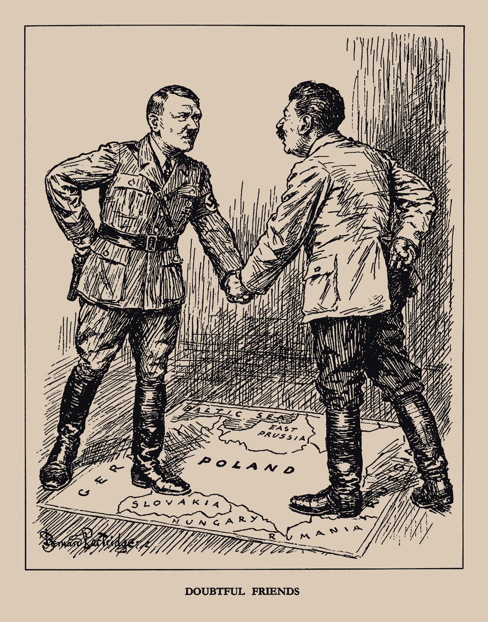 Epäilevät ystävät. Punch-lehti, 1939, 1939. tekijältä Sir Bernard Partridge