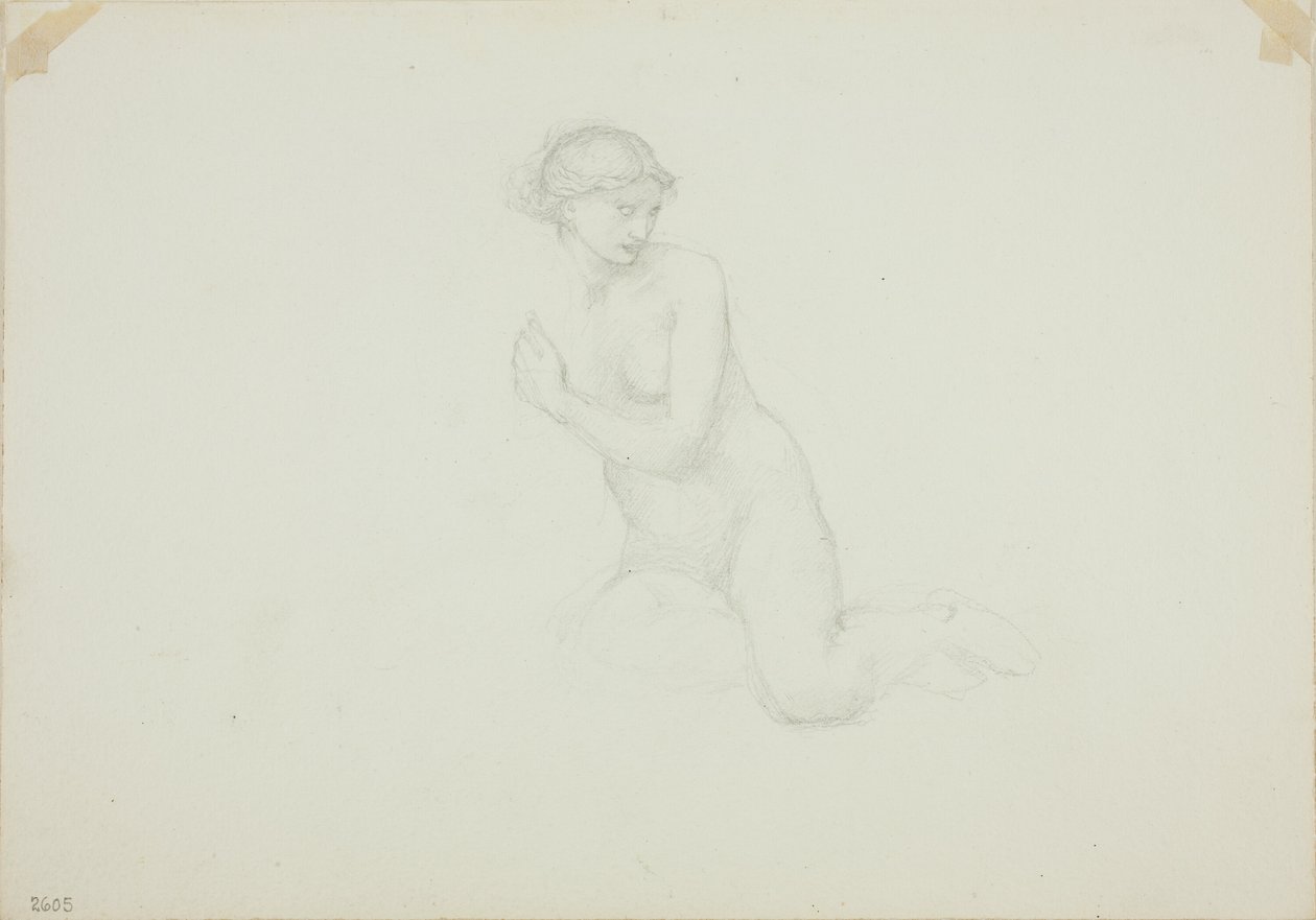 Istuva nainen alaston tekijältä Sir Edward Burne Jones