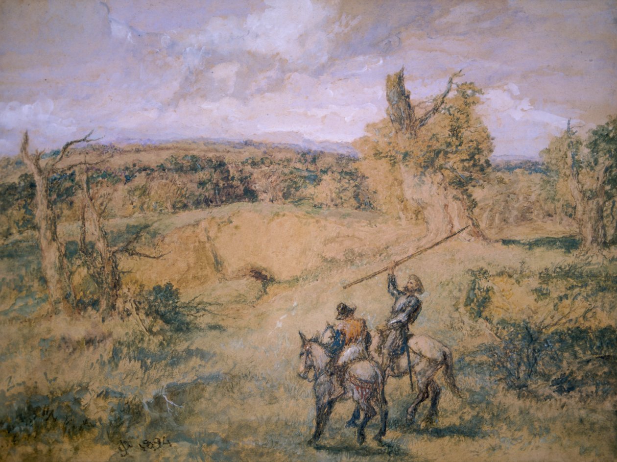 "Don Quijote ja Sancho Panza", 1894 tekijältä Sir John Gilbert