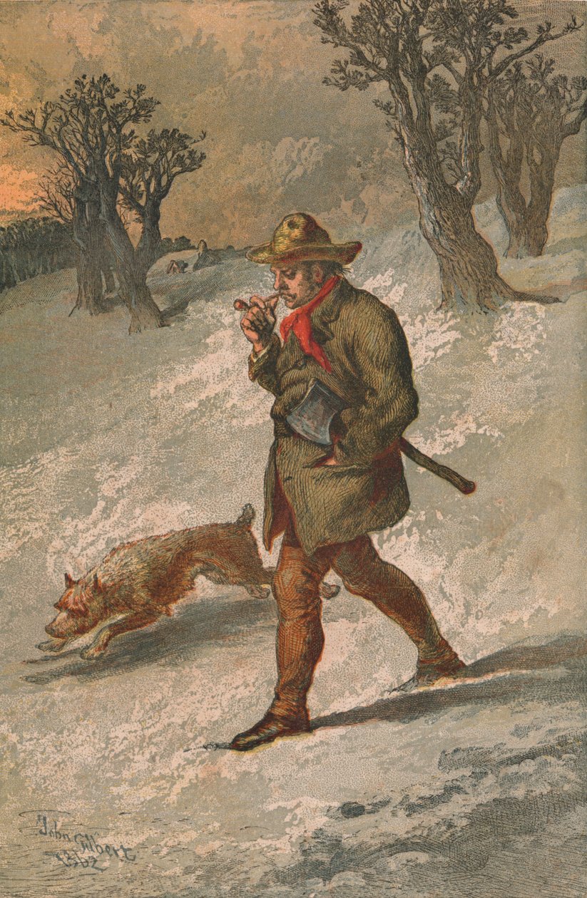 Metsämies ja hänen koiransa, 1862. tekijältä Sir John Gilbert
