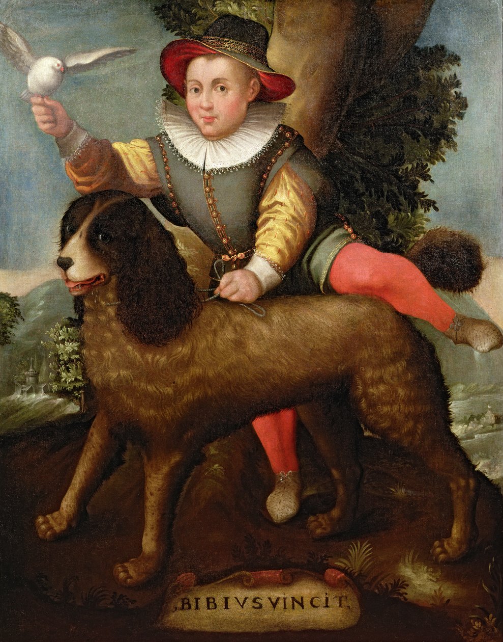 Poika ja koira, "Bibius Vincit" tekijältä Sofonisba Anguissola