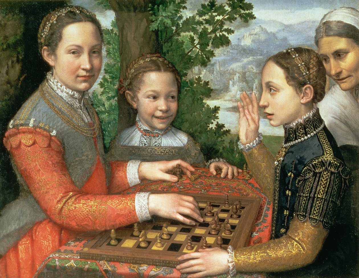 Shakkipeli, 1555 tekijältä Sofonisba Anguissola