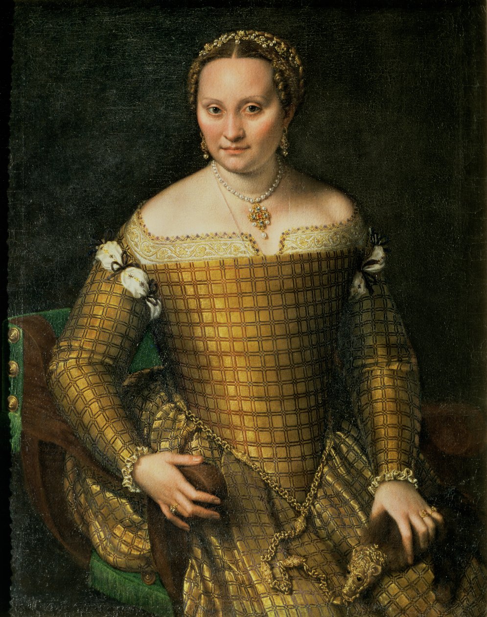Taiteilijan äidin Bianca Ponzoni Anguisciolan muotokuva, 1557 tekijältä Sofonisba Anguissola