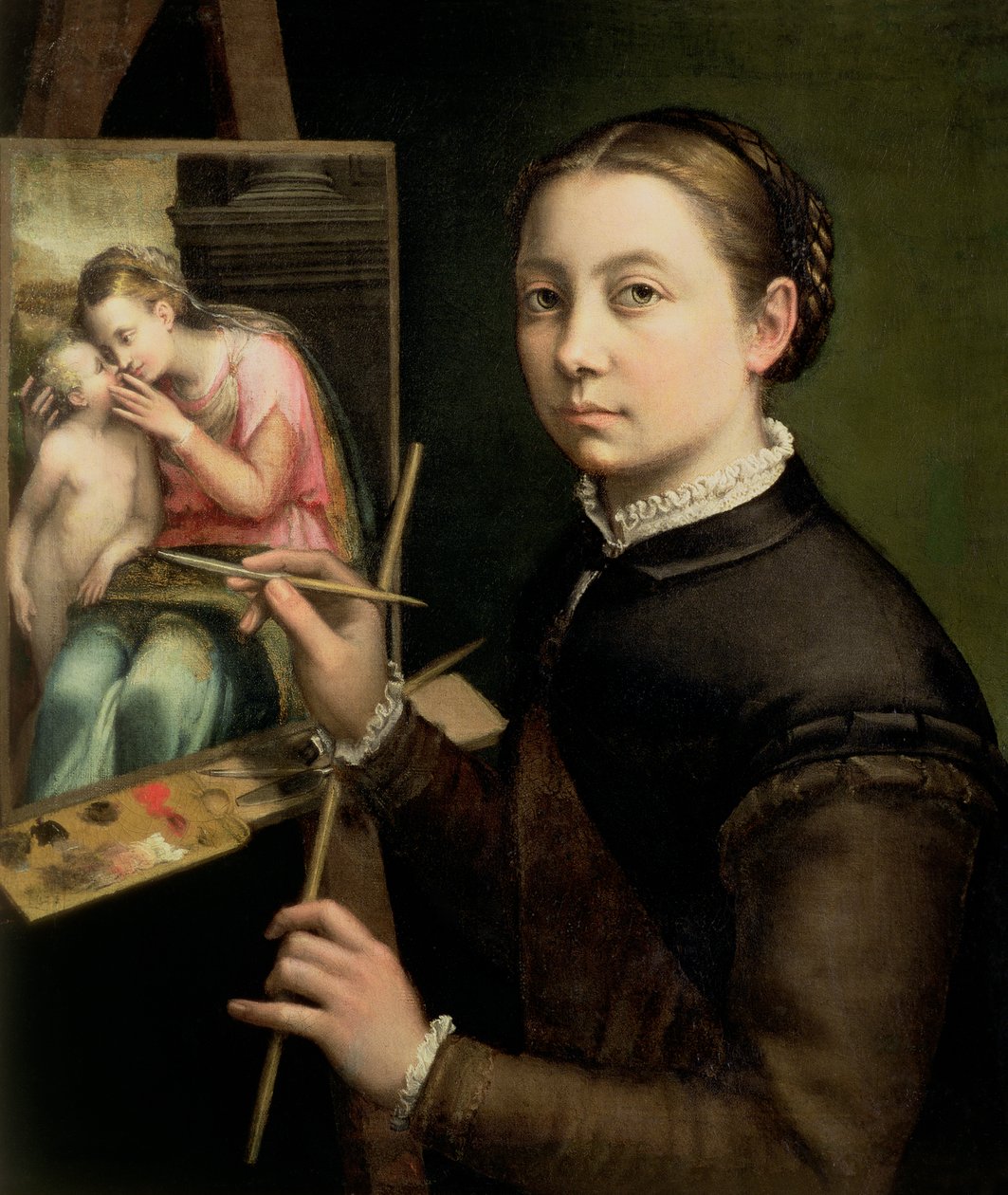 Omakuva maalaustelineessa, 1556 tekijältä Sofonisba Anguissola