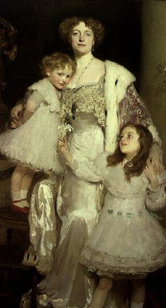 Muotokuva rouva Alfred Mondista, myöhemmin Lady Melchettistä ja hänen kahdesta tyttärestään, Marysta ja Norasta tekijältä Solomon Joseph Solomon