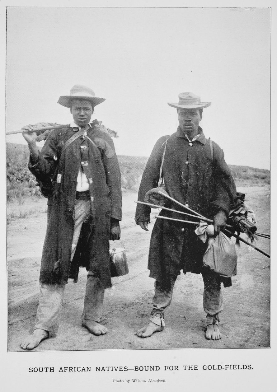 Etelä-Afrikan alkuperäisasukkaat matkalla Goldfieldsiin, valokuva Wilson Aberdeenin ansioksi tekijältä South African Photographer