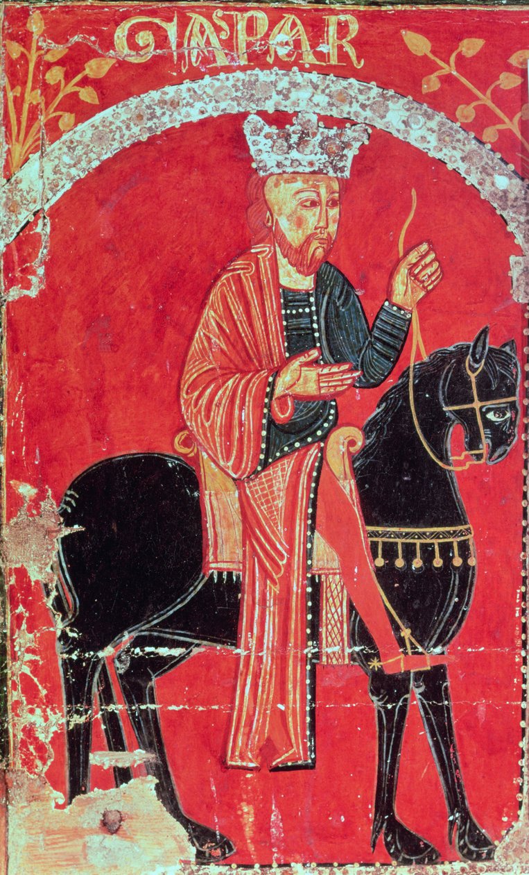 Kuningas Melchior (tempera paneelissa) tekijältä Spanish School