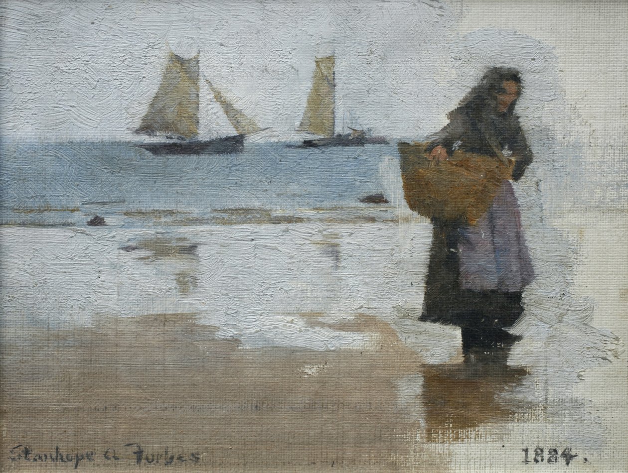 Kalastajanainen rannalla tekijältä Stanhope Alexander Forbes