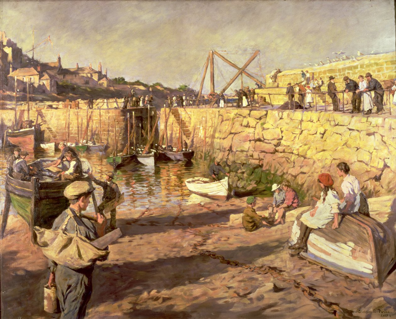 Varustaminen, Mousehole Harbor tekijältä Stanhope Alexander Forbes