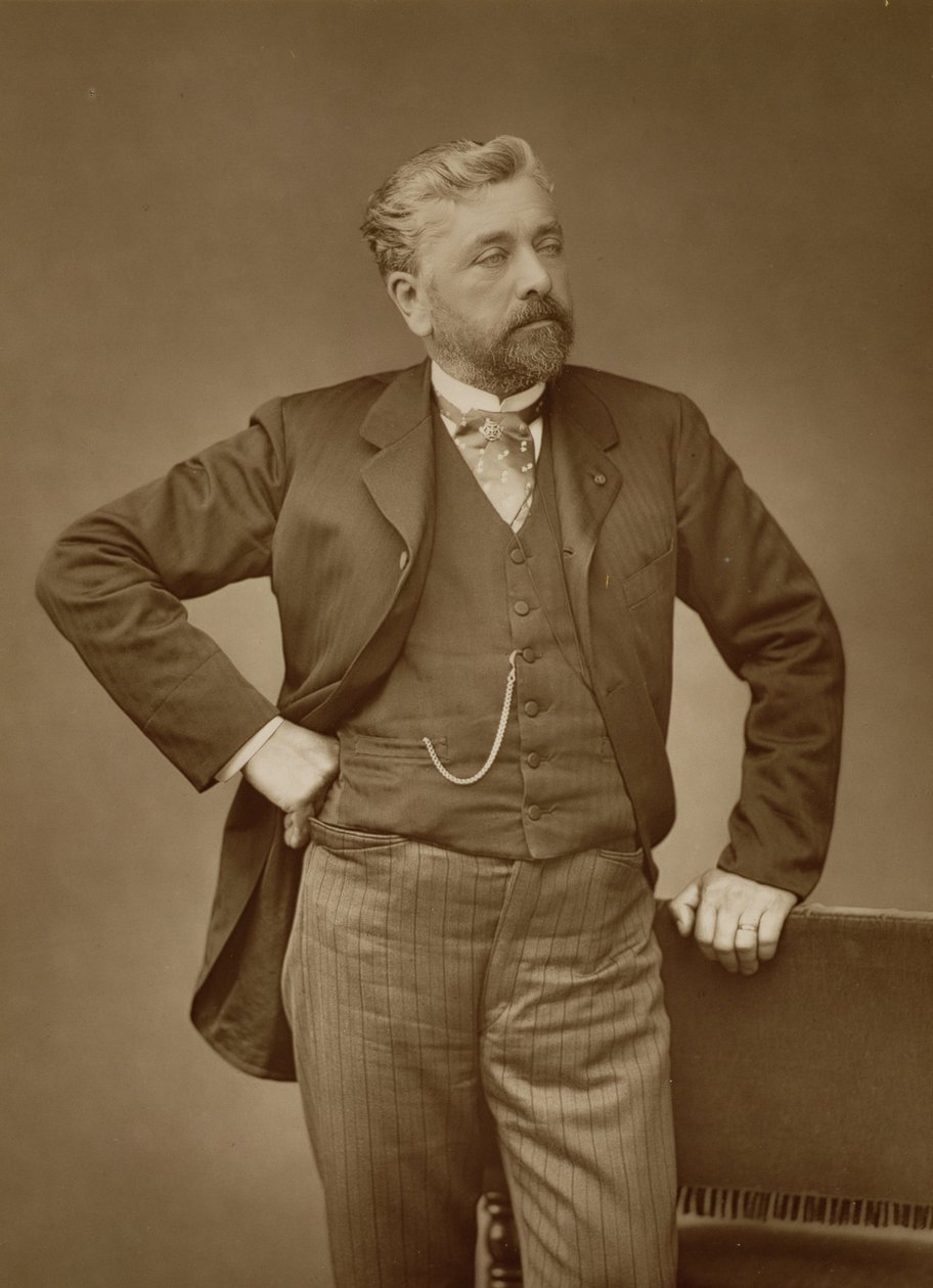 Alexandre Gustave Eiffel (1832-1923), ranskalainen insinööri, muotokuva (seepiakuva) tekijältä Stanislaus Walery