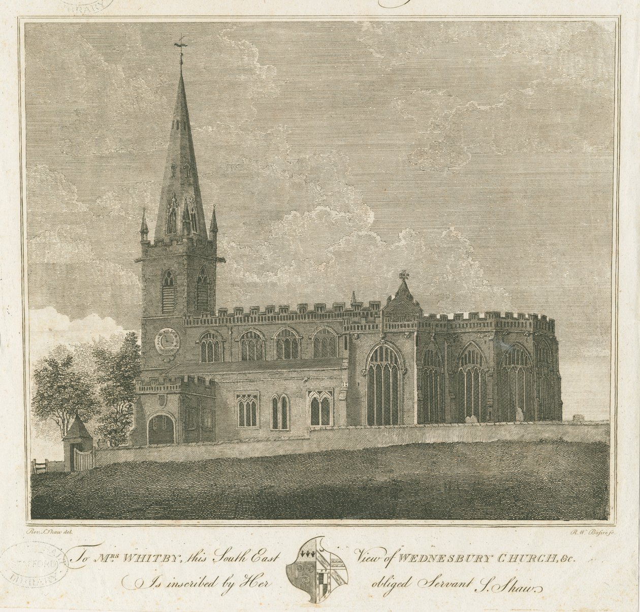 Wednesburyn kirkko: kaiverrus, nd [1762-1802] tekijältä Stebbing Shaw