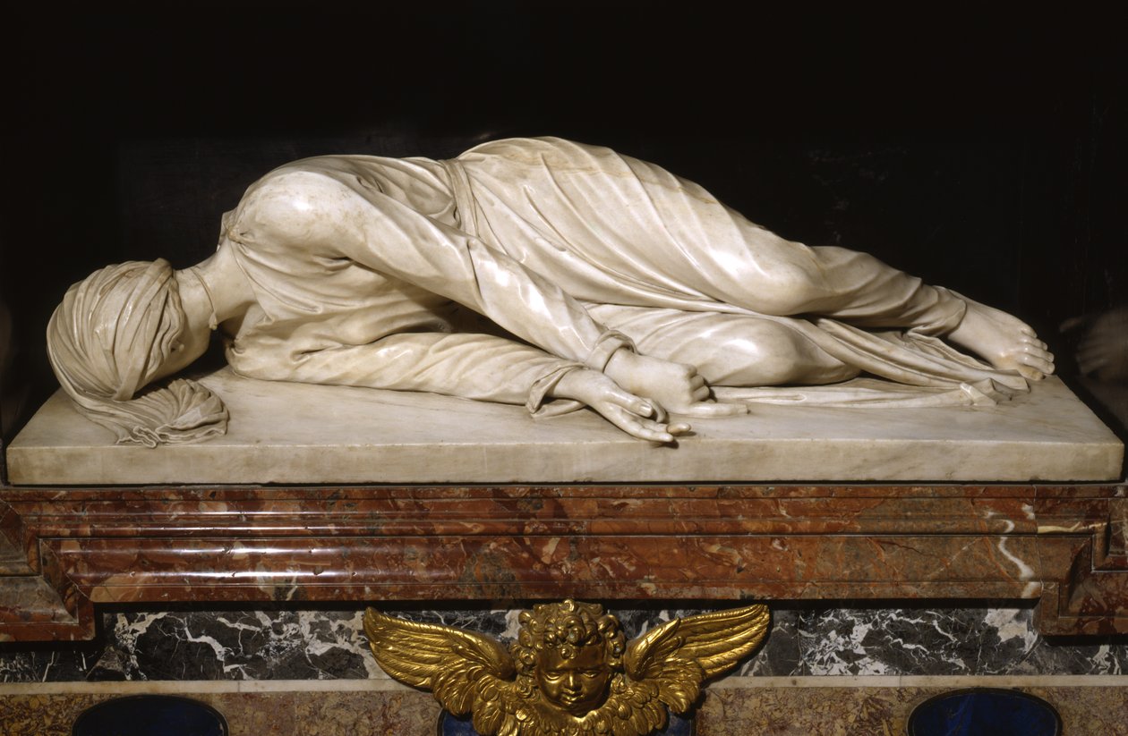 Pyhän Cecilian marttyyrikuolema, 1600 (marmori) tekijältä Stefano Maderno