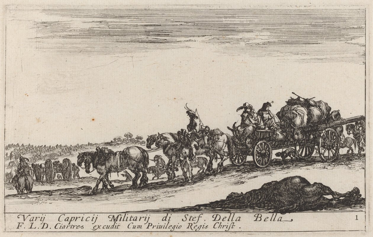 Matkatavarajuna, c. 1641. tekijältä Stefano della Bella