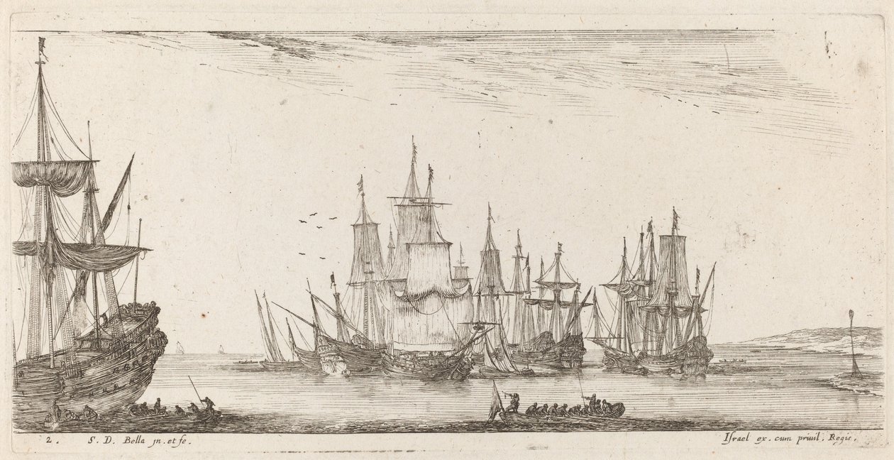 Laivaryhmä, 1644. tekijältä Stefano della Bella
