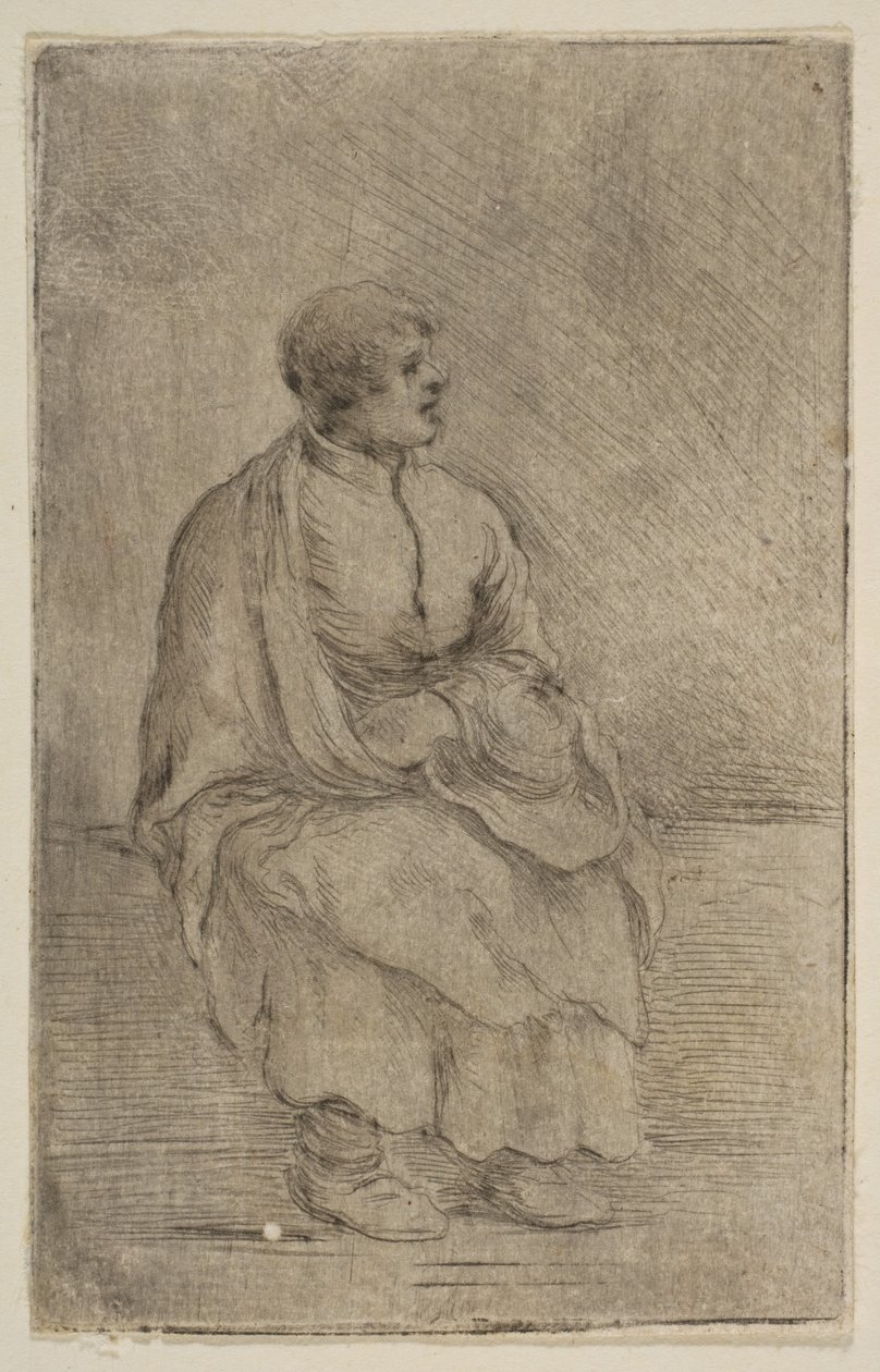 Istuva kirkollinen, n. 1662. tekijältä Stefano della Bella