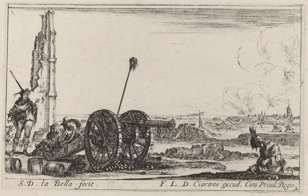 Tykki, c. 1641. tekijältä Stefano della Bella