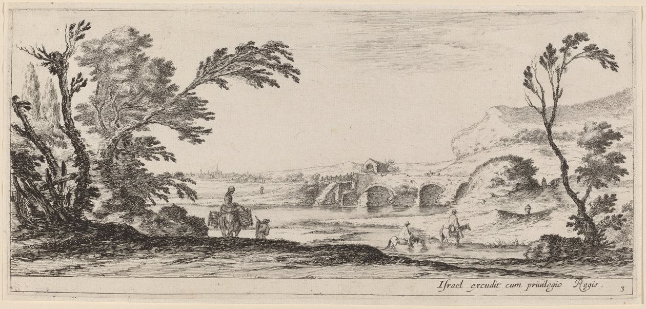 Travellers Foring a Stream tekijältä Stefano della Bella