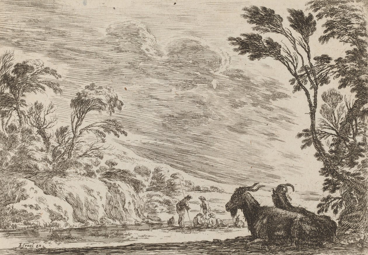 Dues cabres ajagudes, 1642. finlandès tekijältä Stefano della Bella