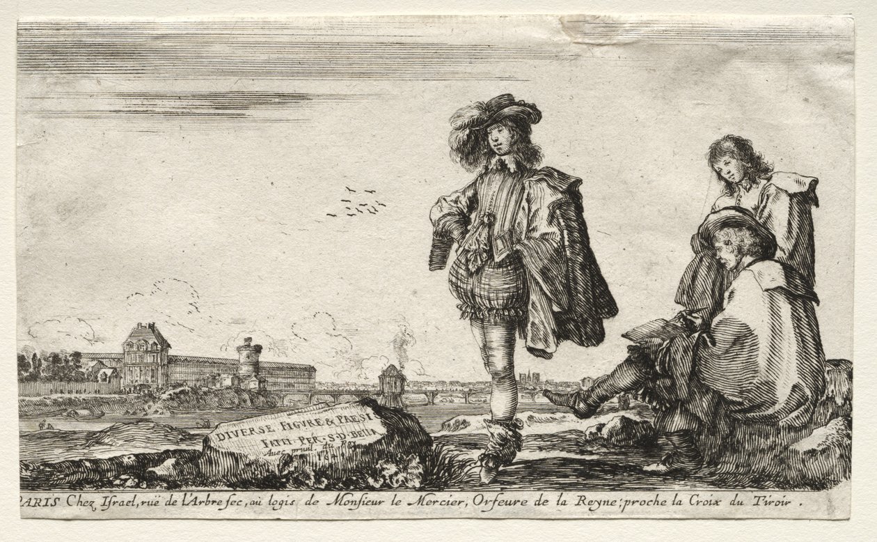 Erilaisia hahmoja ja maisemia, 1649. tekijältä Stefano della Bella