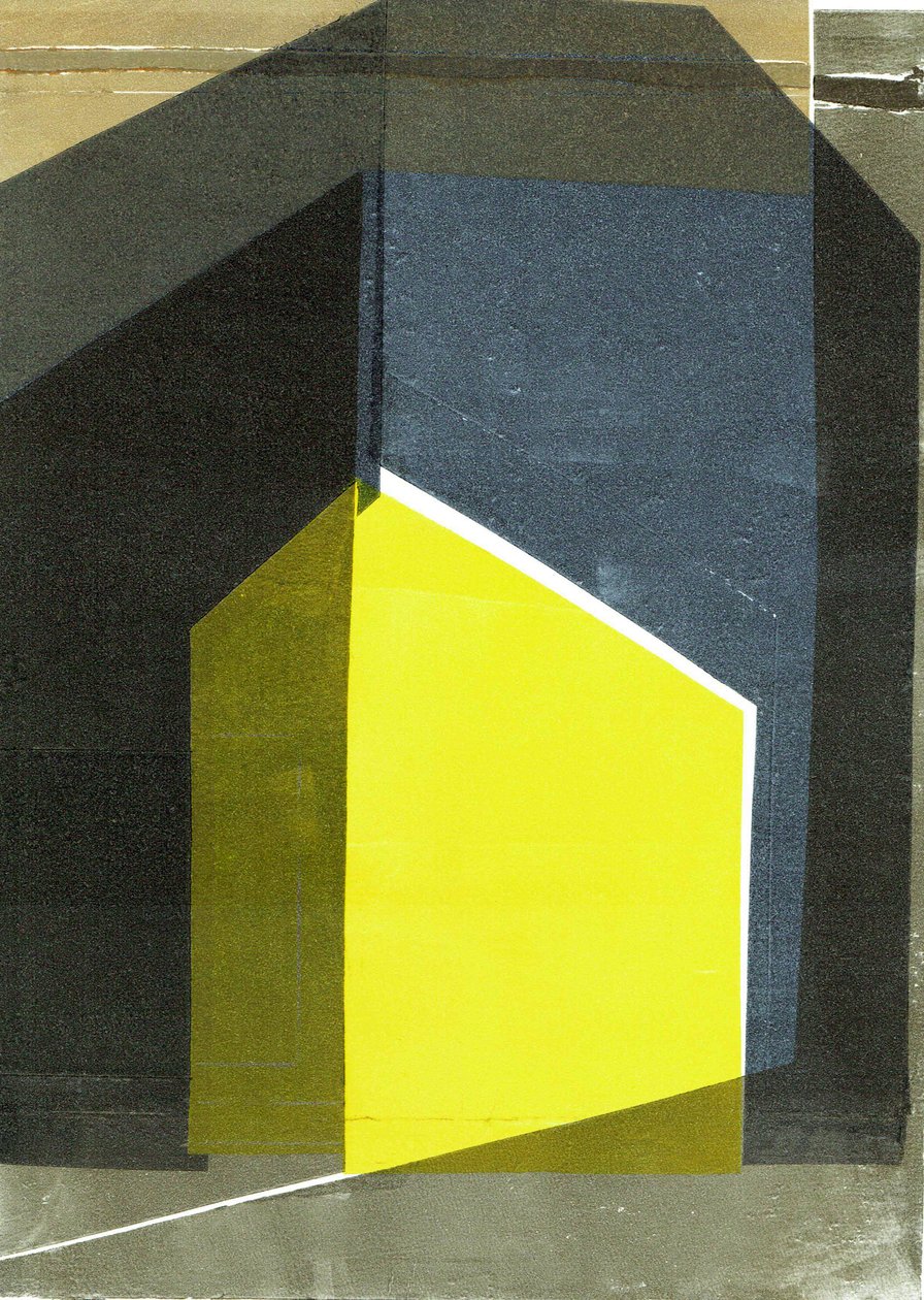 Vino V, 2020, monoprintti paperille. tekijältä Stephen Dow