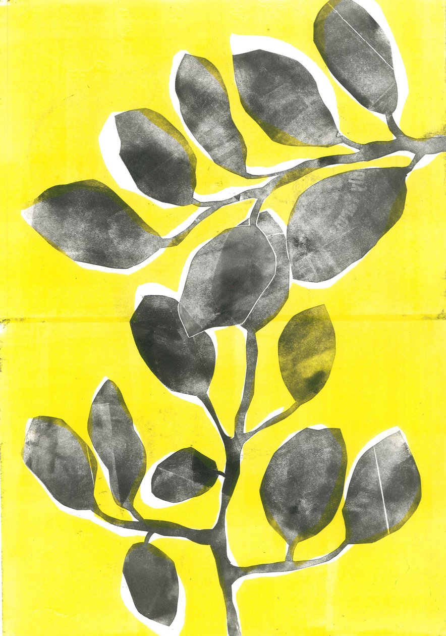 Kesäpuutarha IV, 2015 (monoprintti paperille) tekijältä Stephen Dow