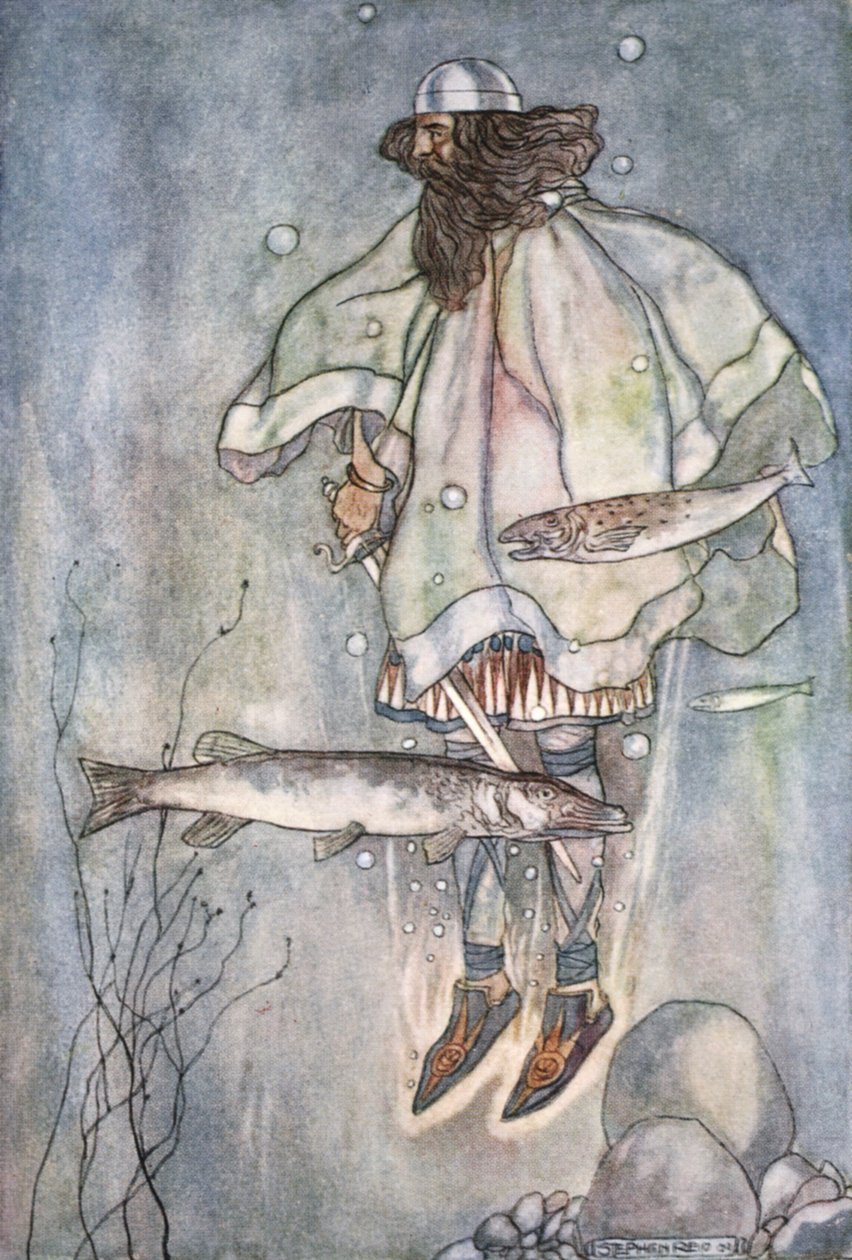 "Fergus menee alas järveen", vuodelta 1910. tekijältä Stephen Reid