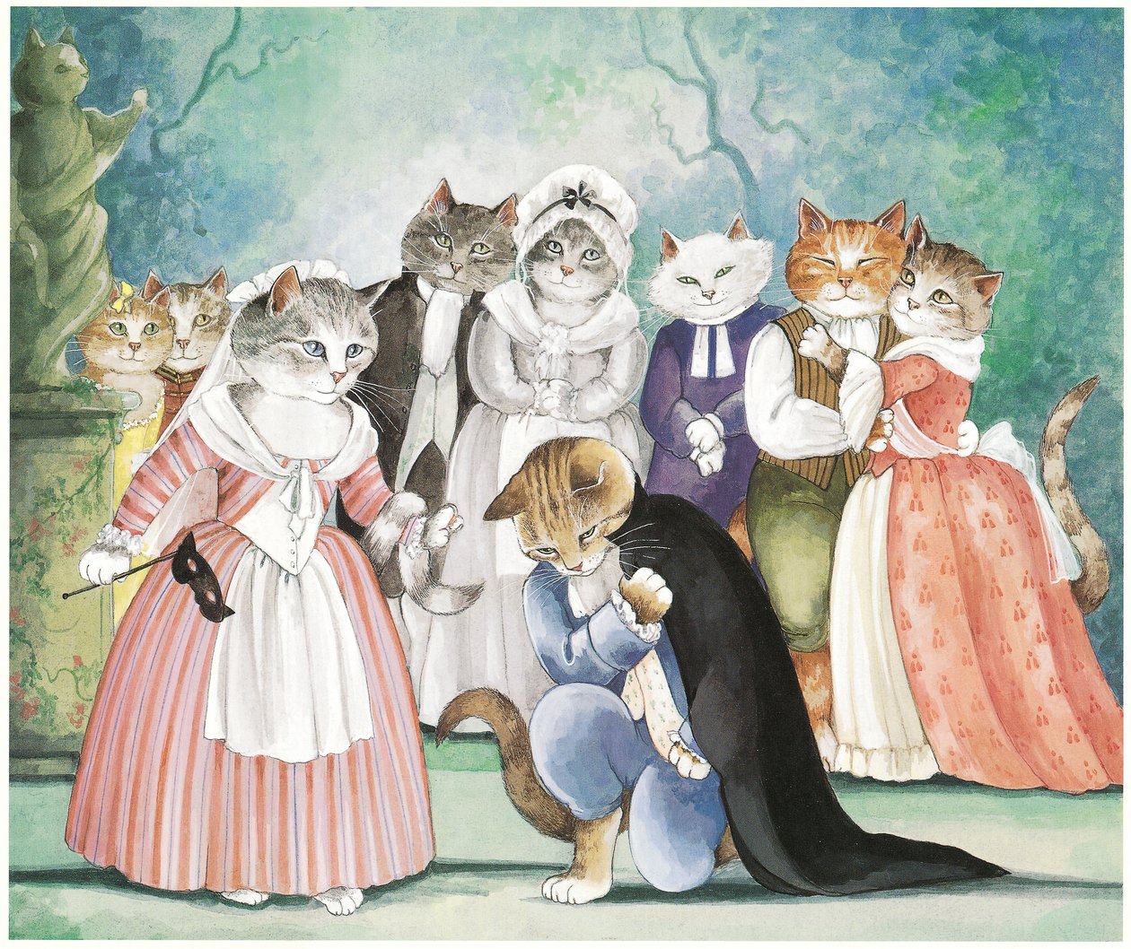 Kuvitus teoksesta Opera Cats (julkaistu 1997). tekijältä Susan Herbert