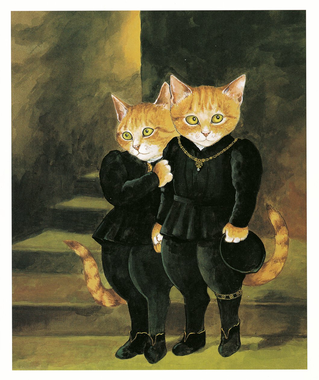 Kuvitus teoksesta Pre-Raphaelite Cats (julkaistu 1999). tekijältä Susan Herbert