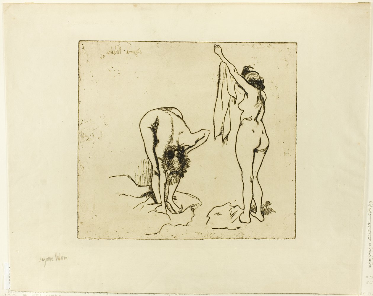 Kaksi naista kuivaamassa itseään tekijältä Suzanne Valadon