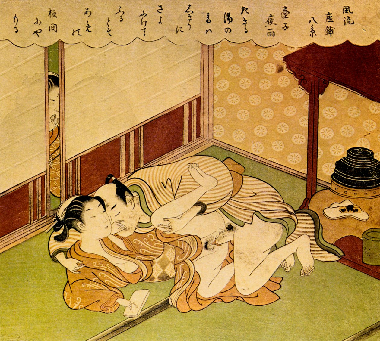Kaksi rakastajaa, c1750. tekijältä Suzuki Harunobu