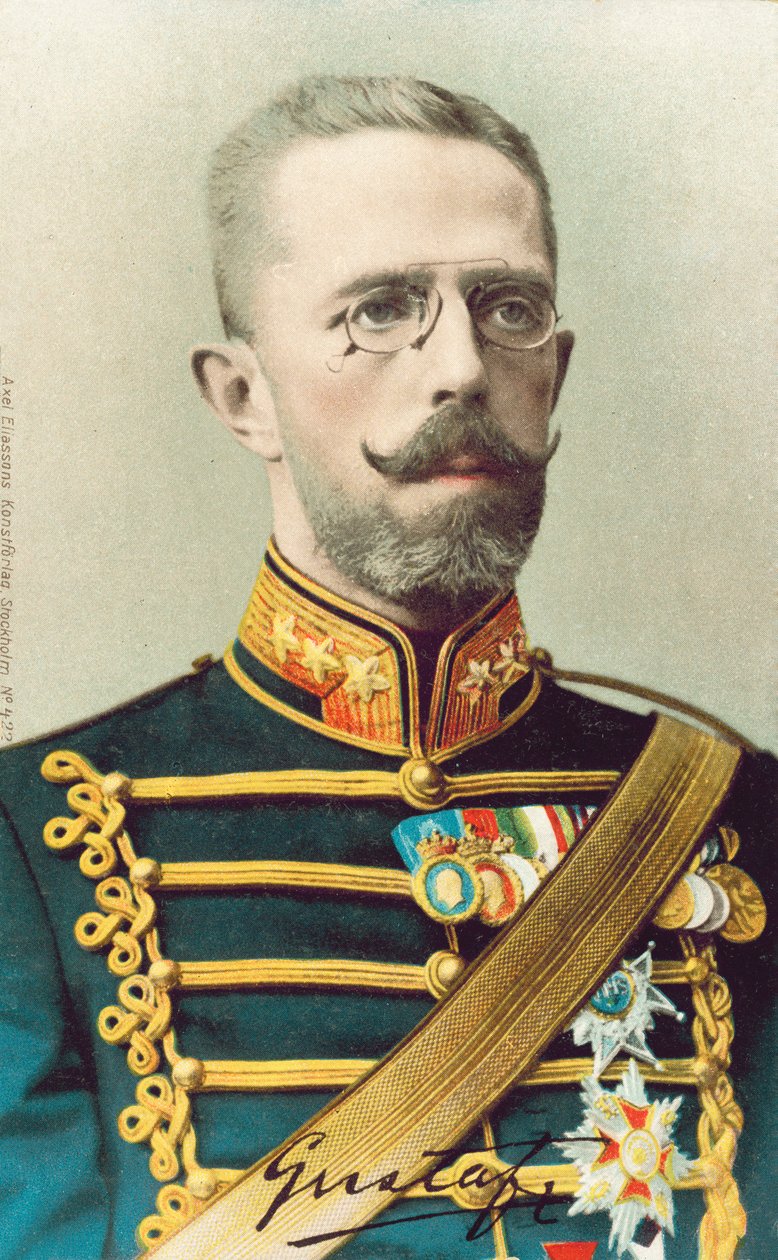 Ruotsin kuningas Kustaa V (värillinen kuva) tekijältä Swedish Photographer
