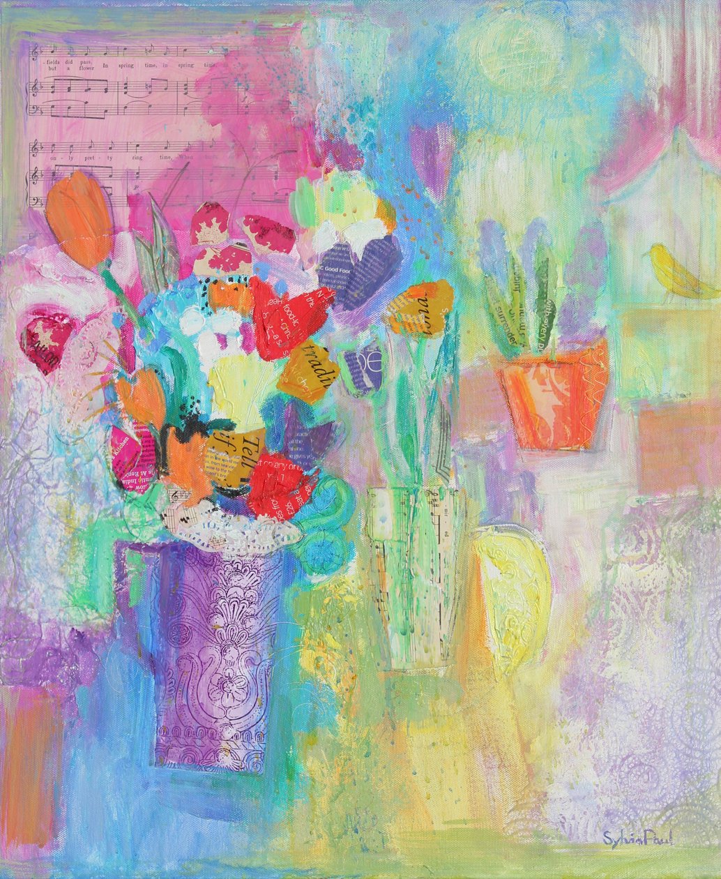 Tuo Springtime Feeling 2014, akryylipaperikollaasi tekijältä Sylvia Paul