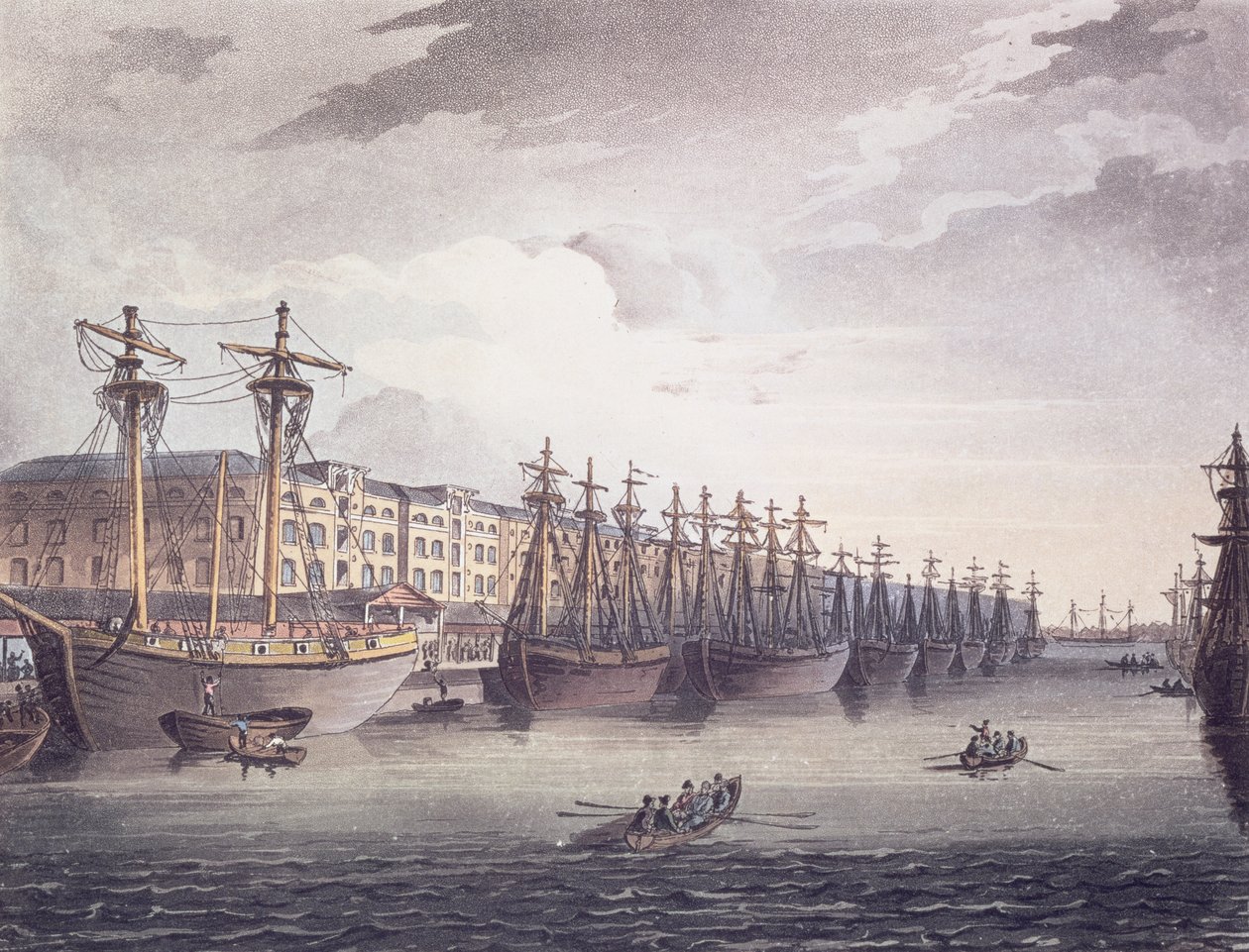 Länsi-Intian telakat tekijältä T. and Pugin A.C. Rowlandson